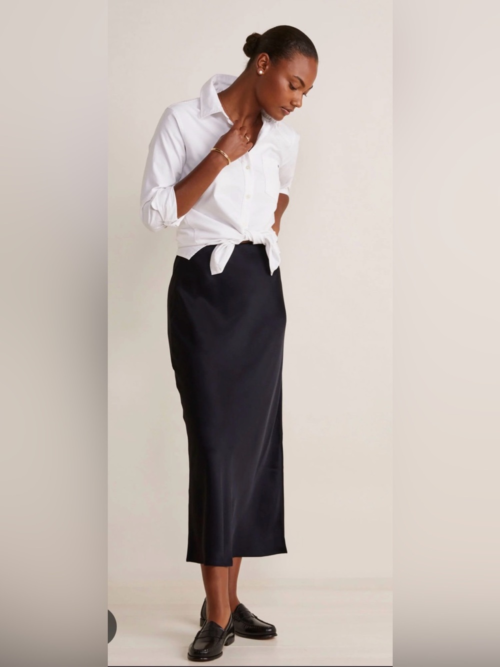 Vineyard Vines Black Satin Maxi Skirt